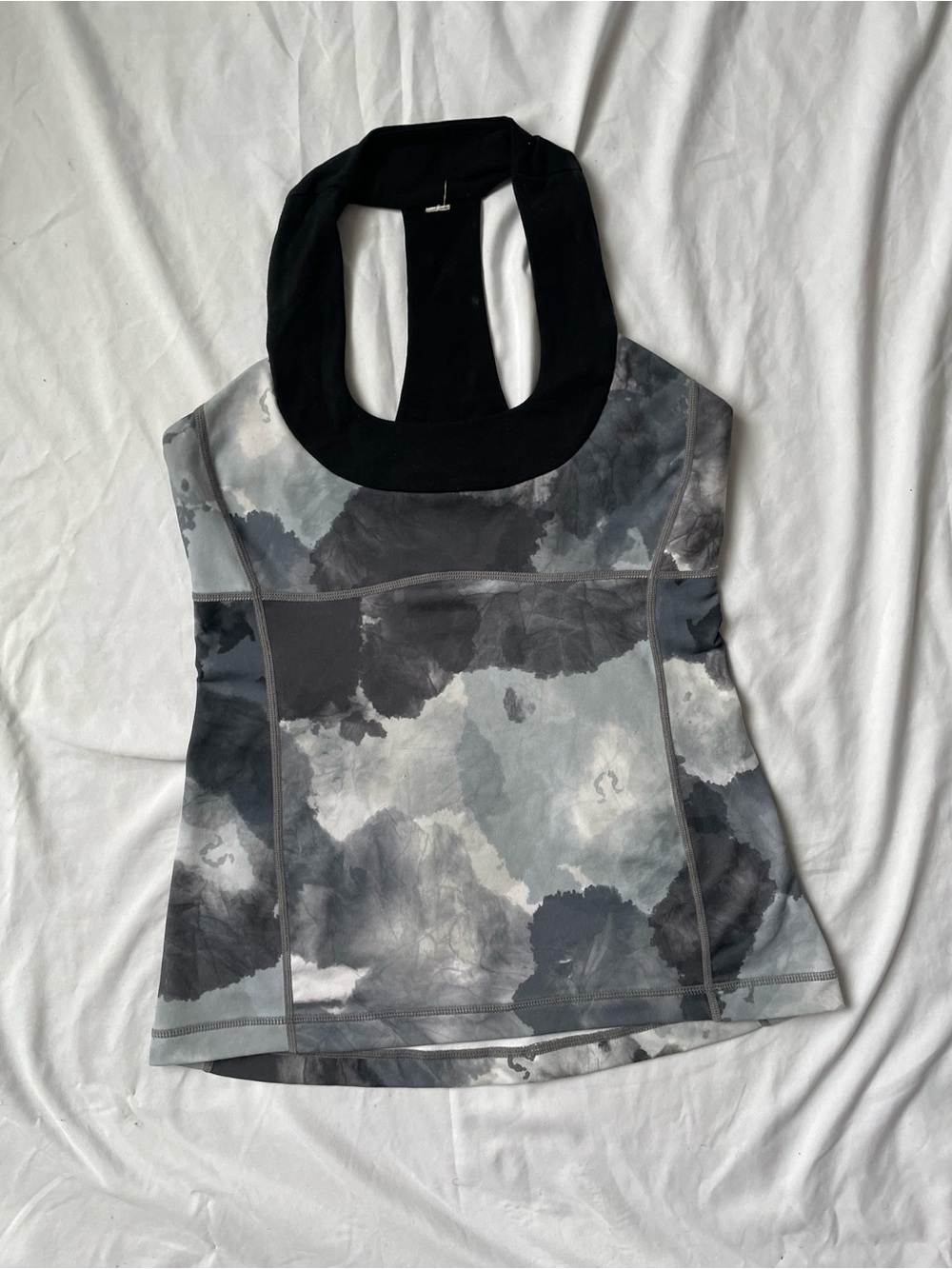 Lululemon Women’s Gray Marble Print Halter Workout Tank